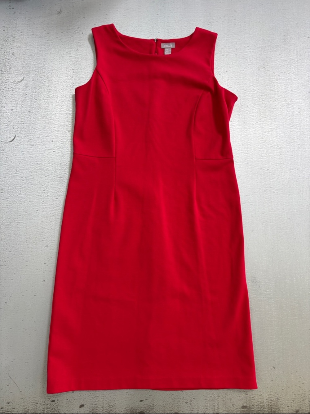 Chico's 1 Vibrant Red Sleeveless Sheath Mini Dress